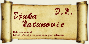 Đuka Matunović vizit kartica
